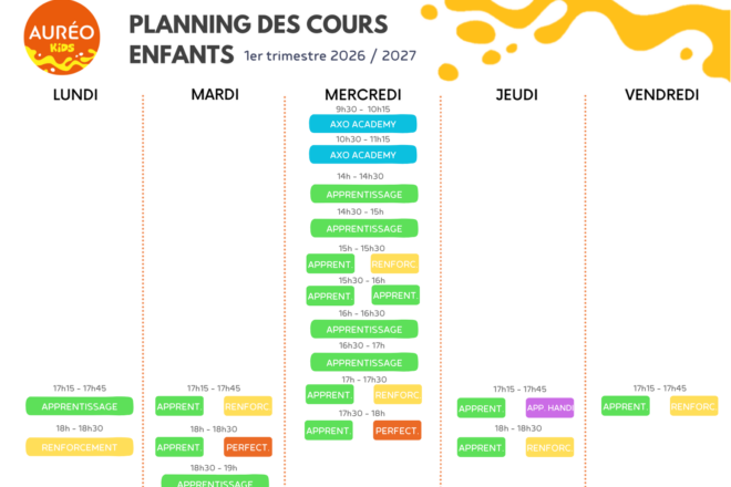 Inscritpions cours de natation - 1er trimestre 2026/2027